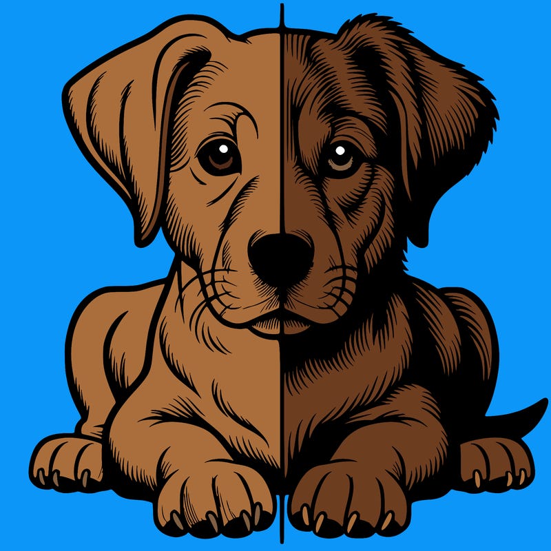 realistic dog split picture