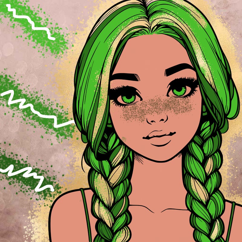 realistic girl with braids