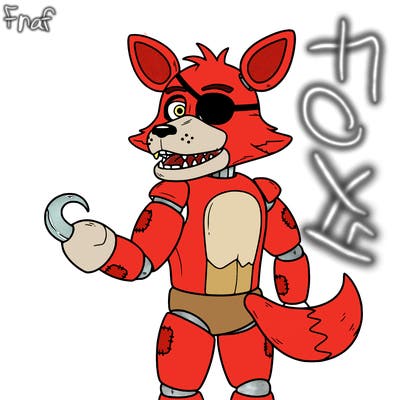cute, animatronic that is fix like from five nights at freddy named foxy, has a hook for one hand and an eye patch