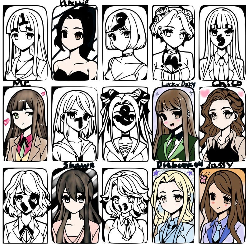 girls that look diffrent anime