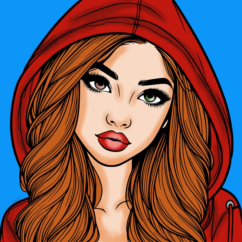 realistic beautiful girl with a hood on