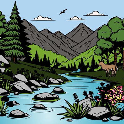 realistic nature scenery