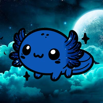 cute easy baby axolotl