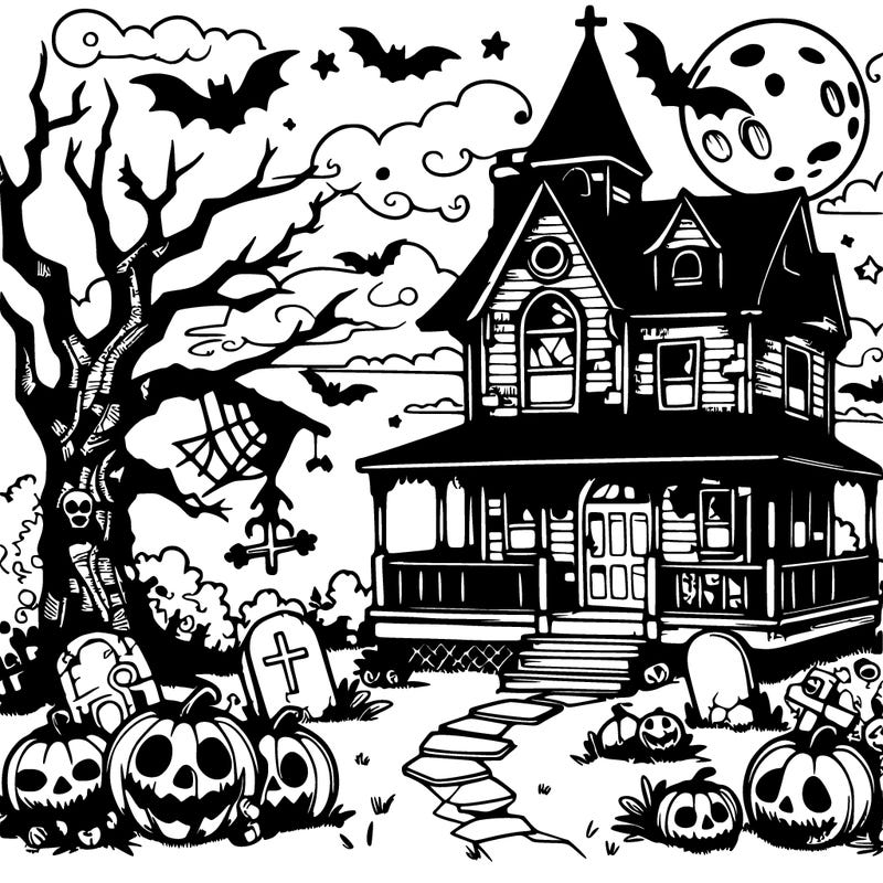 realistic halloween scene