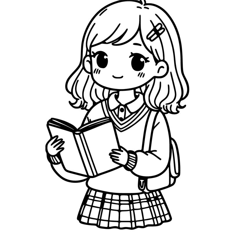 a girl with a notebook