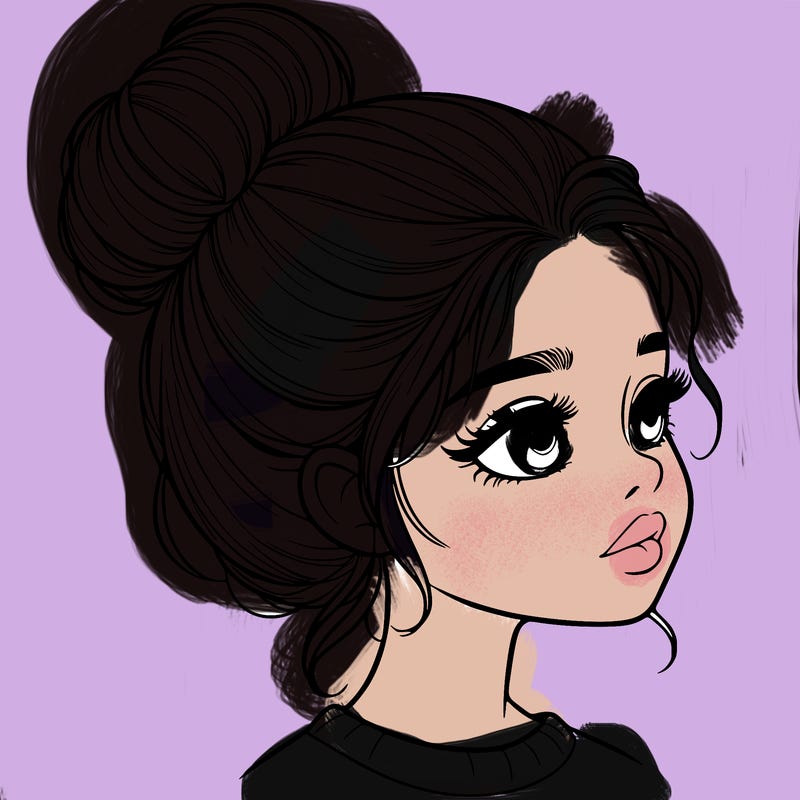realistic girl with bun