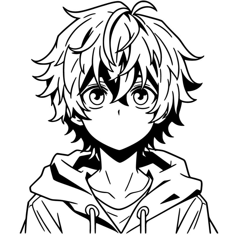 anime boy shaggy hair