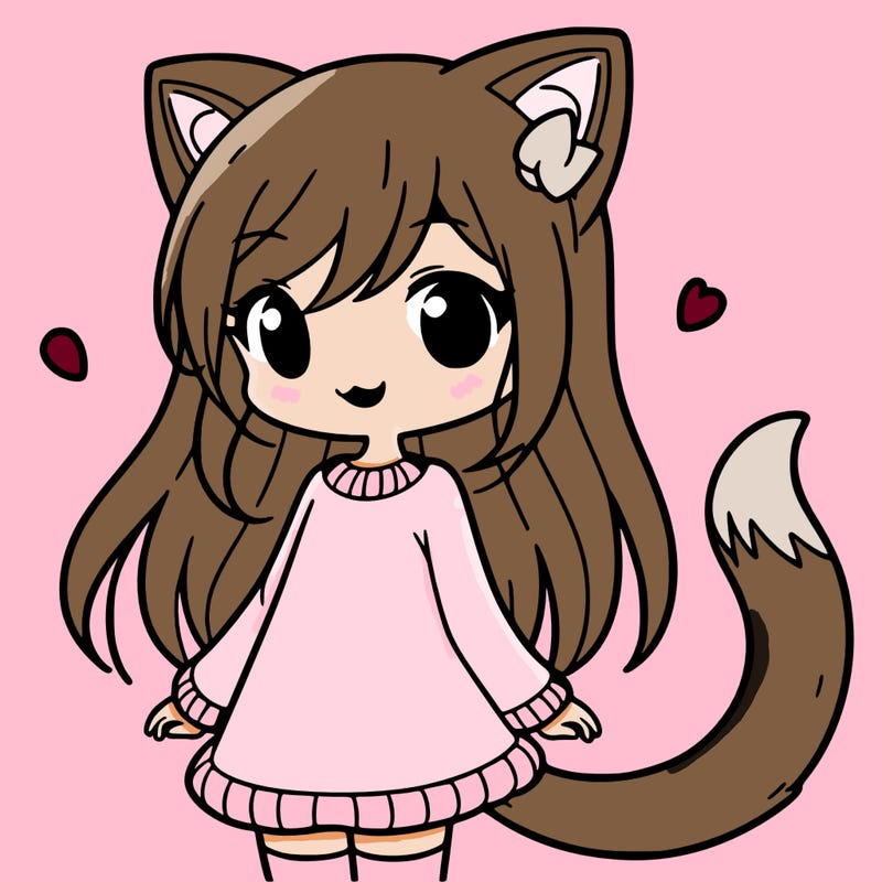 girl with cat ears and tail