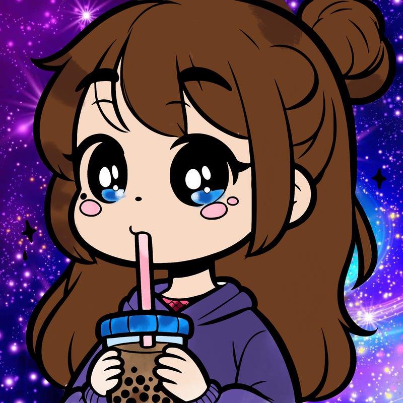 cute girl drinking boba