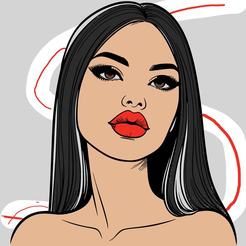 realistic woman with full lips