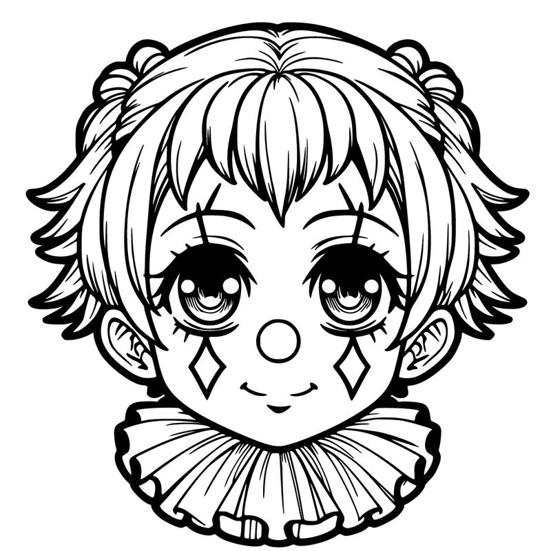 realistic cute manga clown