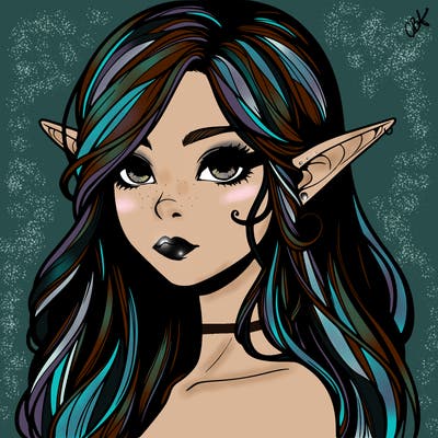 elf girl realistic dark fantasy