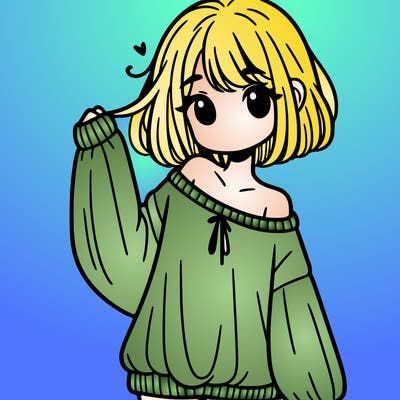 girl in baggy sweater hanging off her shoulder