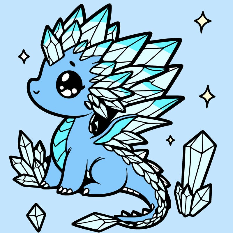 little cute crystal dragon