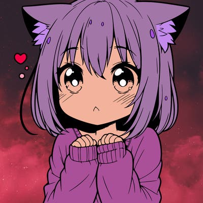shy anime catgirl