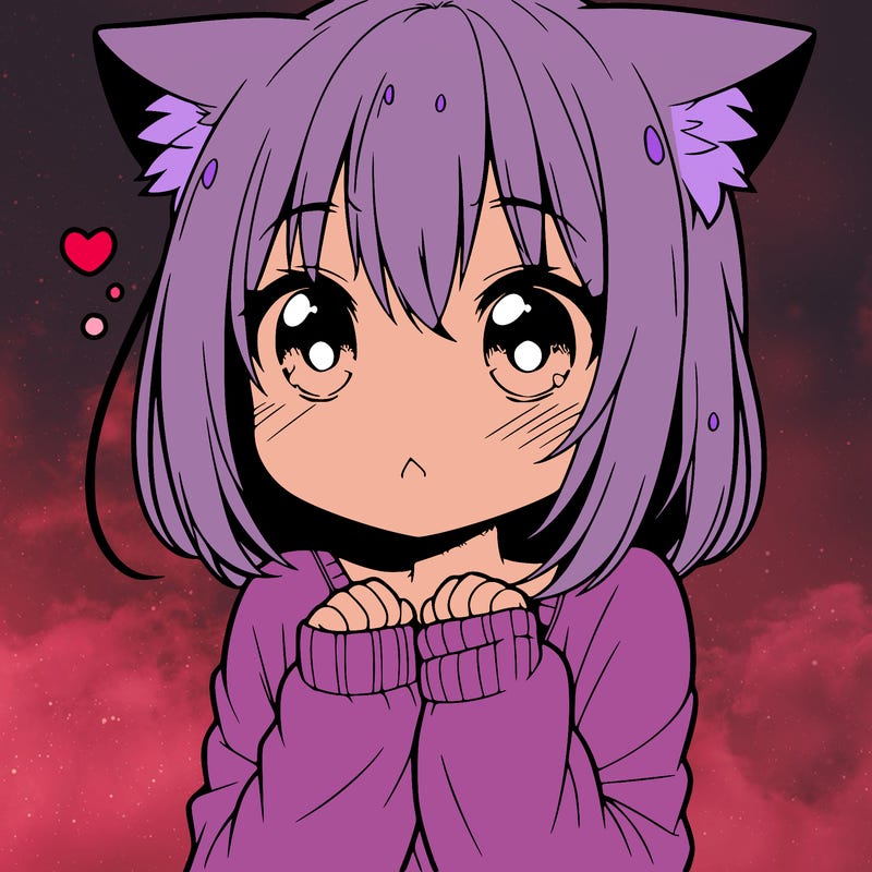 shy anime catgirl