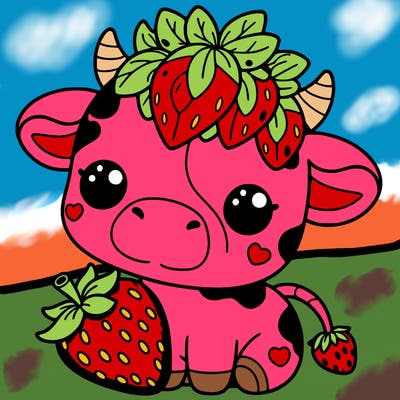 cute strawberry cow