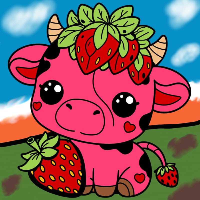 cute strawberry cow