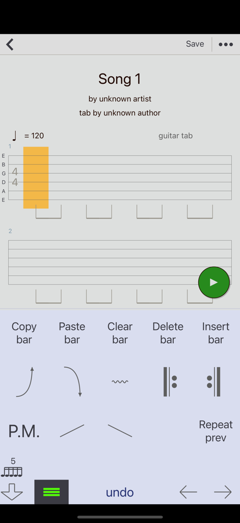 Guitar Tabs X songwriting interface with tablature editor and musical notation tools