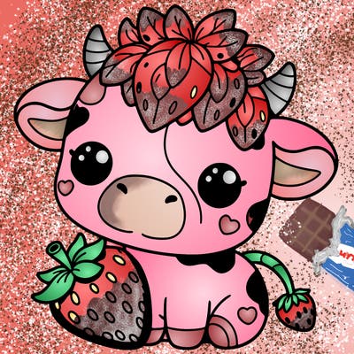 cute strawberry cow