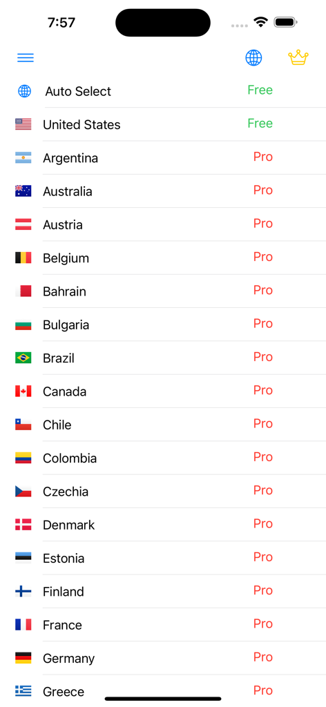 Ultrasurf VPN - Ultrasurf VPN 서버 목록, 무료 및 프로 국가 위치와 국기 표시