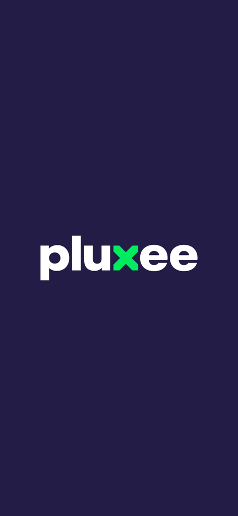 Pluxee Colombia - Pluxee Colombia app splash screen featuring the white and green logo on a dark background