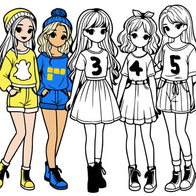 a group of five girls