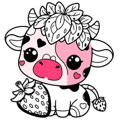 cute strawberry cow