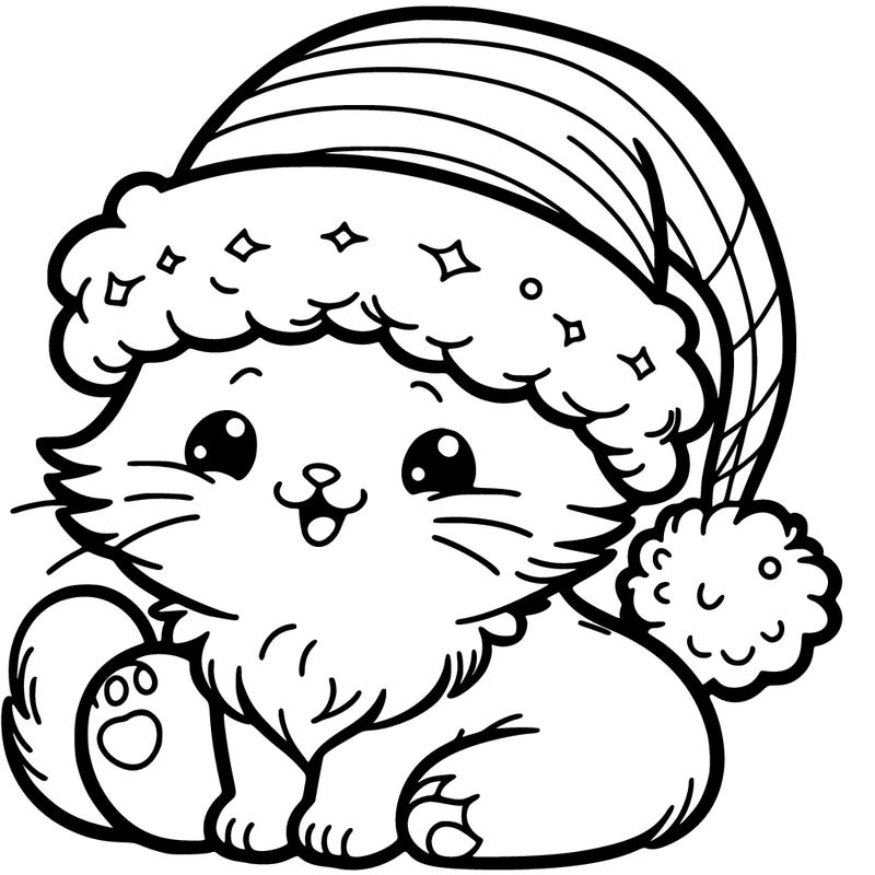cat with christmas hat