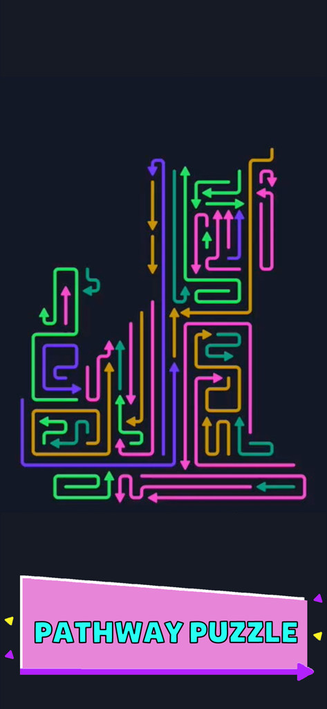 Arrowscapes - Arrows Puzzle - Caminos de flechas de color neón en un juego de puzles de lógica minimalista.