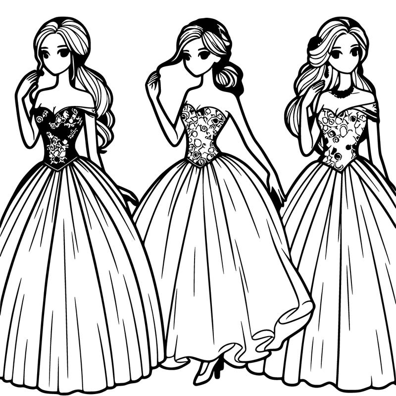 women in ball gowns