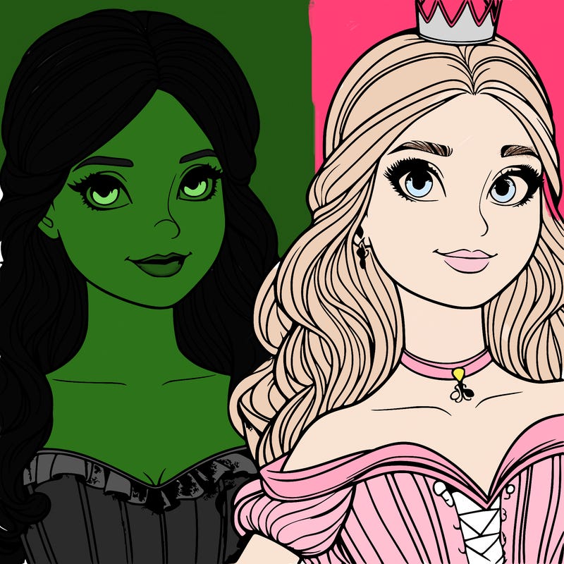 elfaba and glinda realistic girls