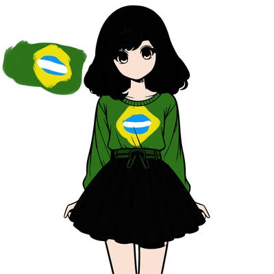 realistic girl with a skirt on