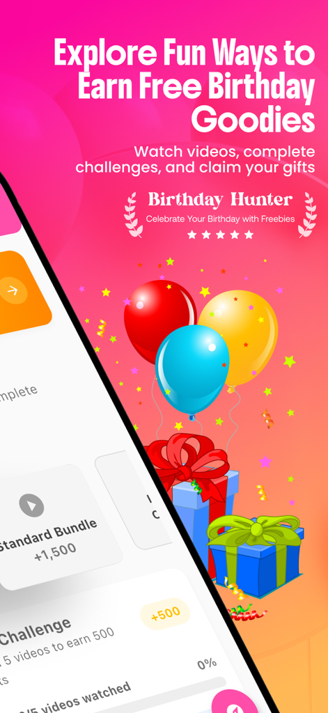 Birthday Hunter: BDay Freebies - Earn free birthday rewards and gifts through app challenges