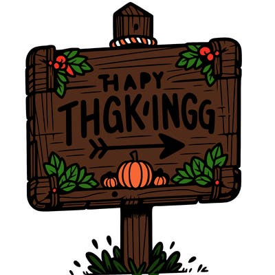 a sign where it is written thanksgiving