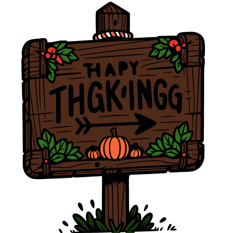 a sign where it is written thanksgiving