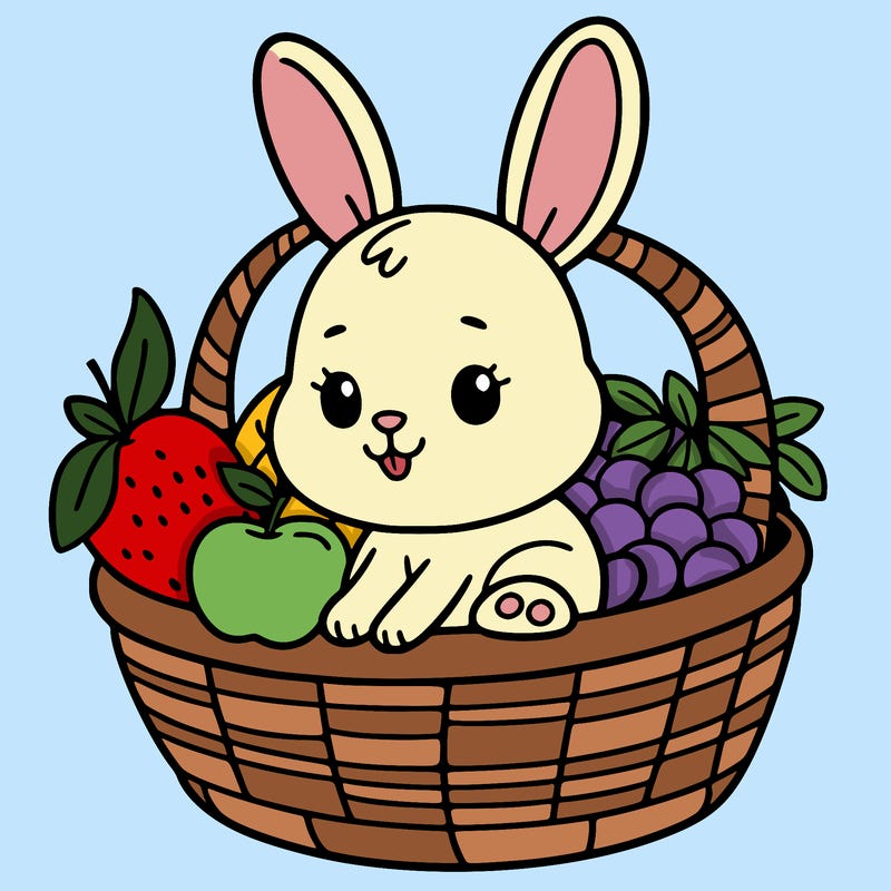 bunny in a fruit basket