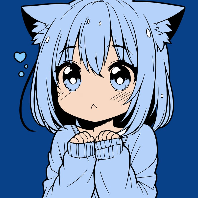 shy anime catgirl