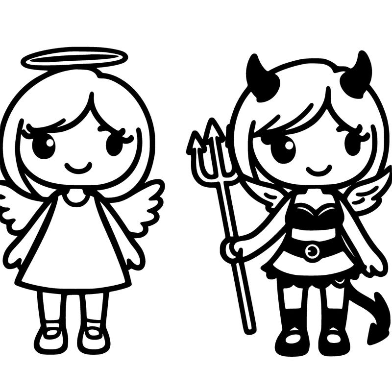 angel versus devil girl