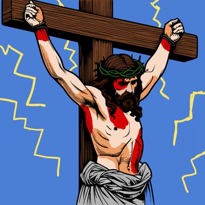 jesus realistic on the cross
