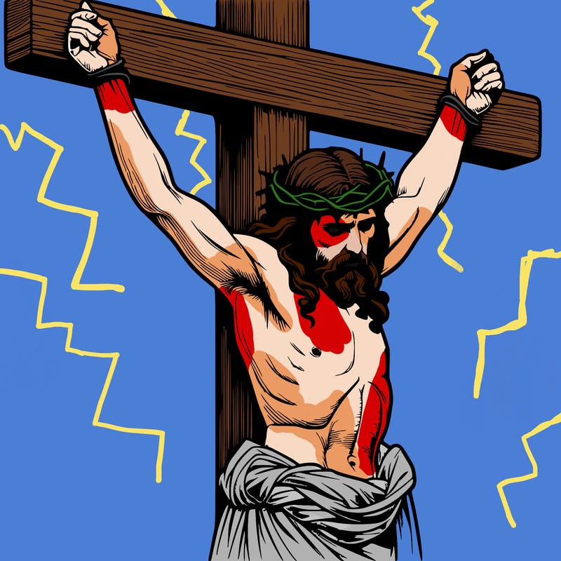jesus realistic on the cross
