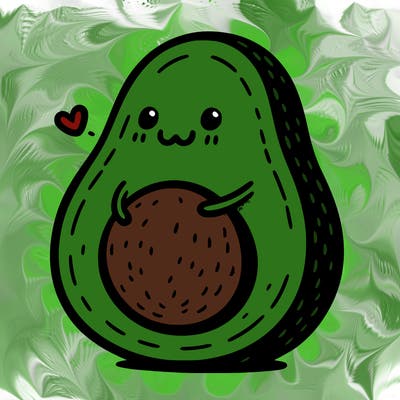 an avocado hugging an avocado