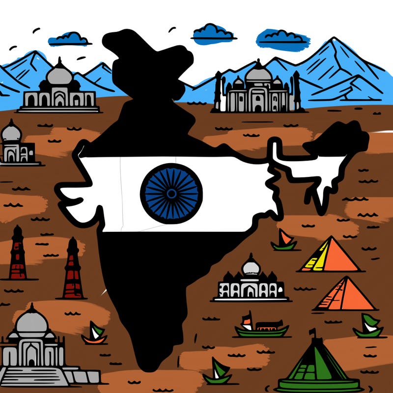 create a flag map of india