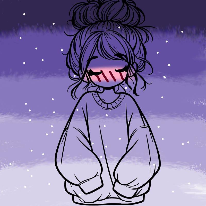 girl with baggy sweatshirt and messy bun