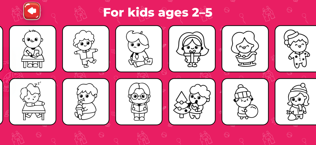 Drawing for Kids Coloring Book - Un menú de páginas para colorear con personajes de bebés para niños de 2 a 5 años