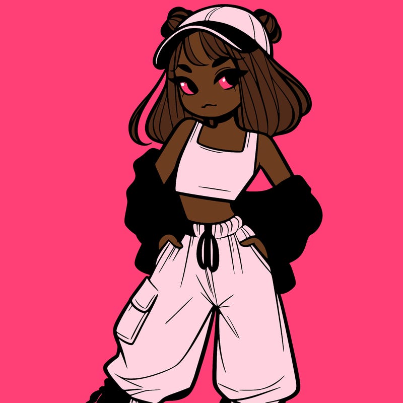 girl in crop top and baggy pants