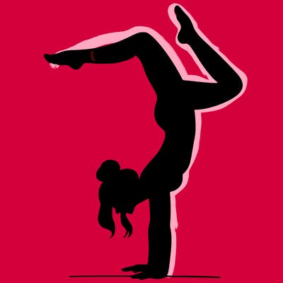 a woman doing a handstand