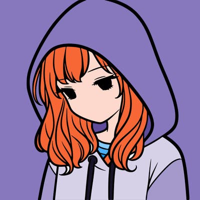 girl with a hoodie with hood over her head