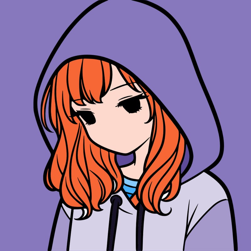 girl with a hoodie with hood over her head