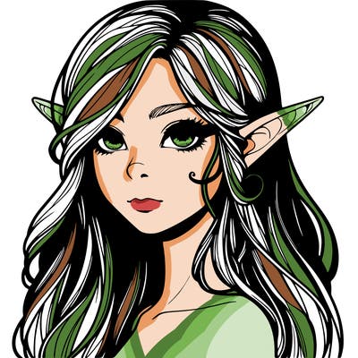 elf girl realistic dark fantasy